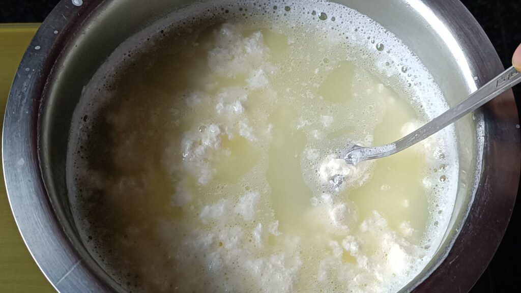 Curdling the milk to make bengali rasgulla