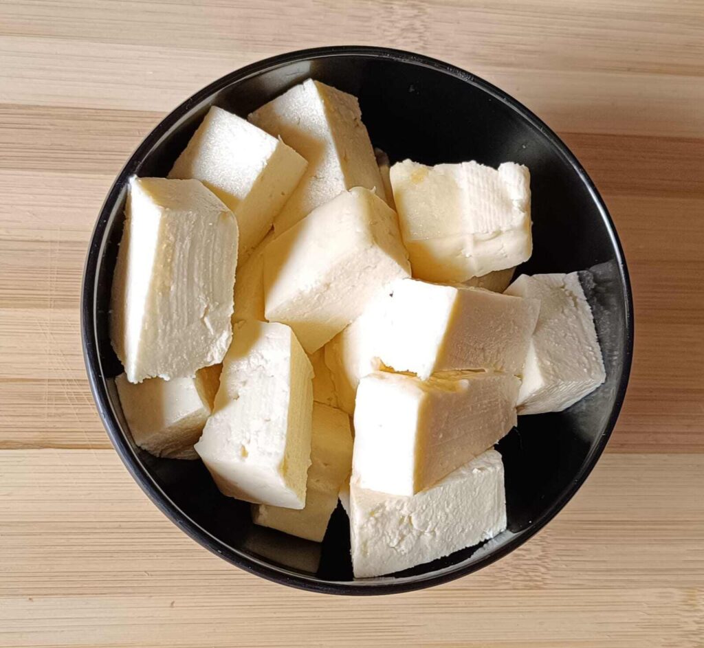 paneer cubes for veg chilli paneer recipe